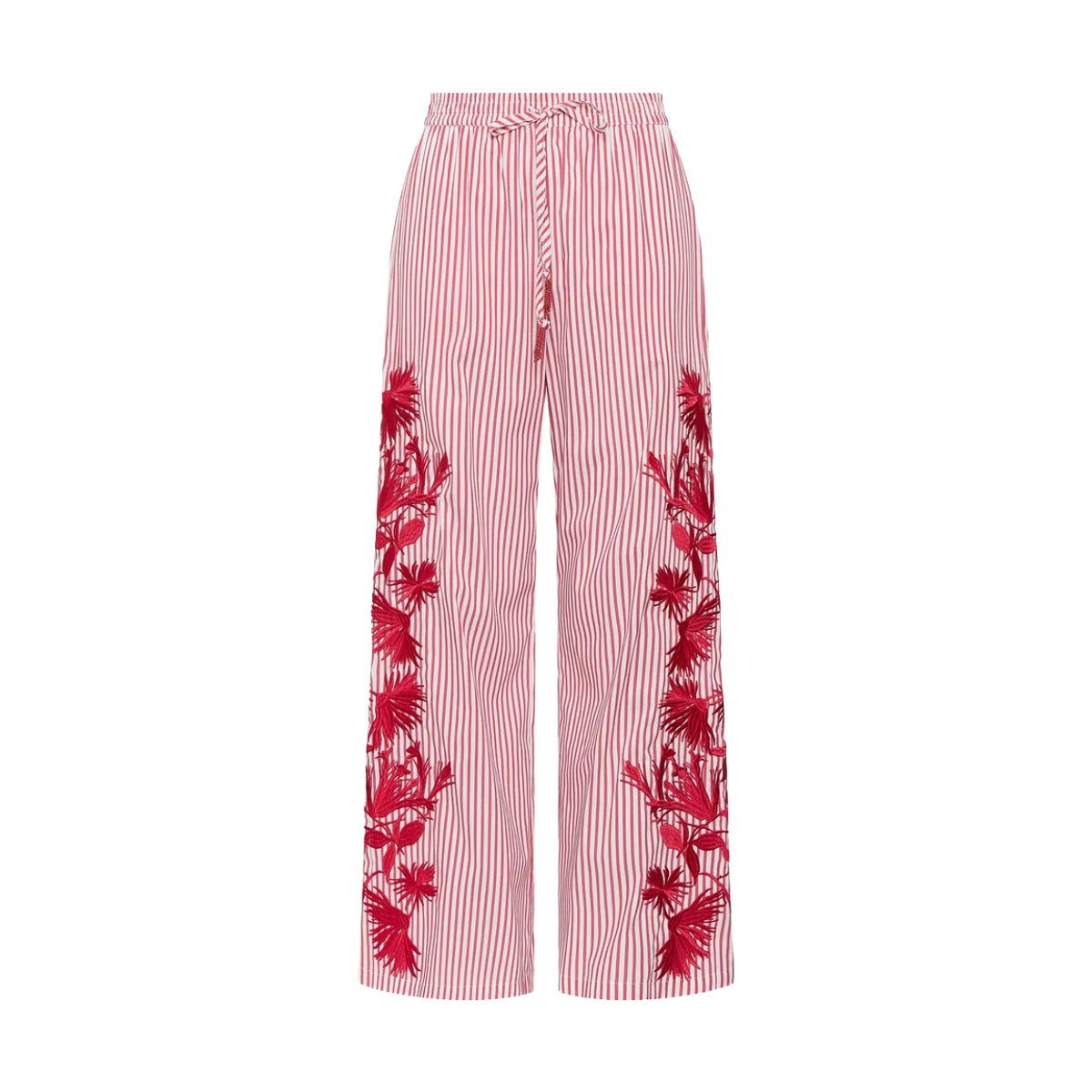 STRIPED FLEUR TROUSERS