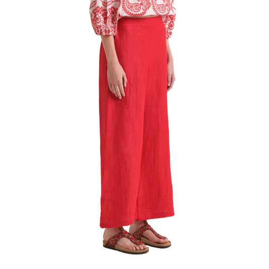 JACQUARD LINEN TROUSERS